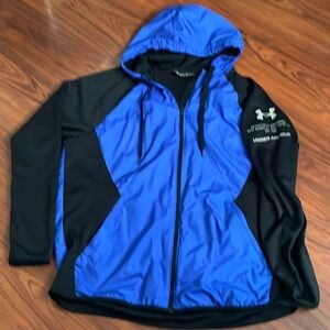 Mens Under Armour lightweight jacket black blue sz XL